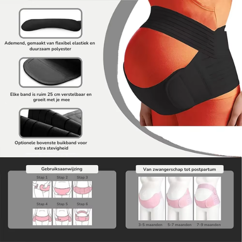 Maternity support belt detail, adjustable straps