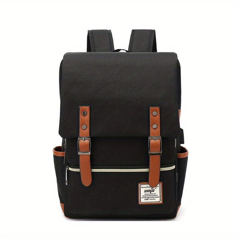 Unisex waterproof laptop backpack in black