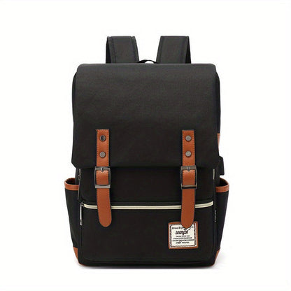 Unisex waterproof laptop backpack in black