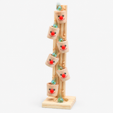 Houten knikkerbaan met boomstammen, Montessori-leerspeelgoed miniatuur 4