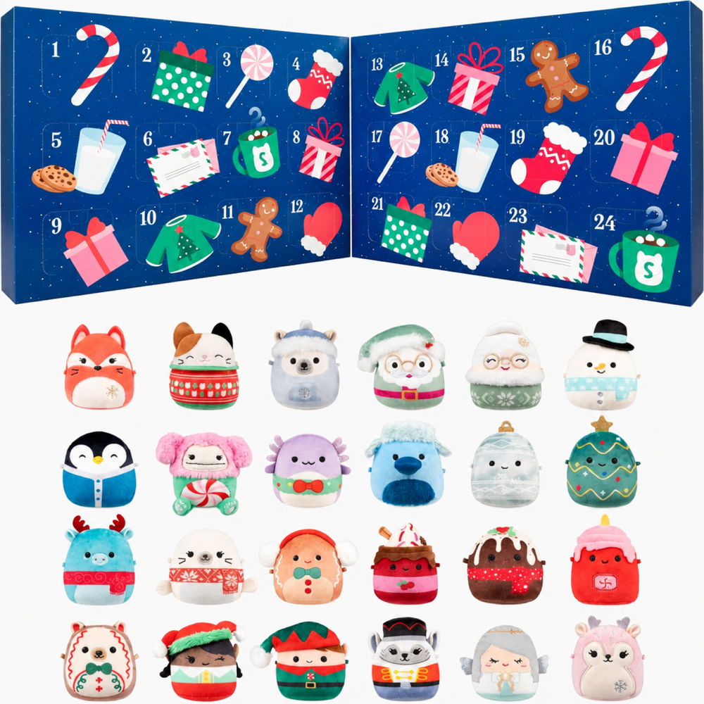 24-Day Mini Plush Advent Calendar, Christmas Countdown for Kids