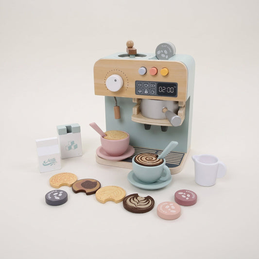 Montessori wooden coffee machine toy
