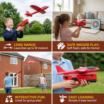 Foam airplane launcher with multiple planes