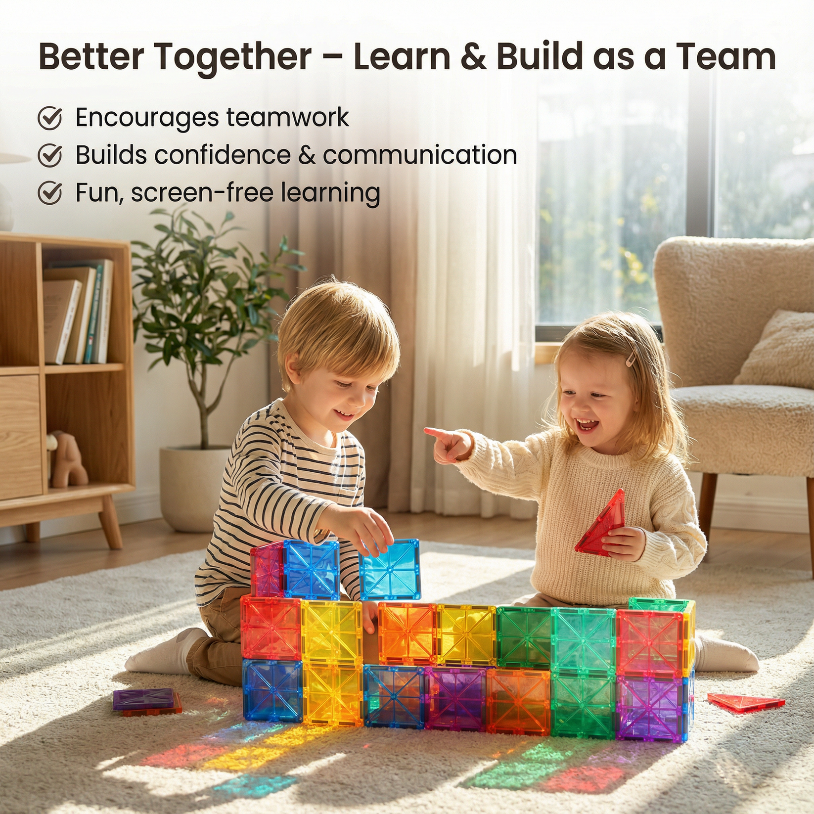Magnetic building blocks construction set