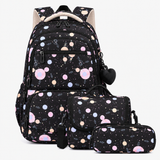 Ensemble de trois pièces de sac à dos scolaire à imprimé cartoon miniature 6
