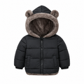 Bear Hood Padded Winter Coat - Warm Fleece-Lined Jacket for Toddlers & Kids, 2-6 Years