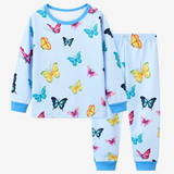 Langärmliges Mädchen-Pyjama-Set, bedruckte Baumwollmischung, Alter 3–8 Jahre Miniaturansicht 4