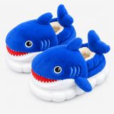 Pantoufles requin pour enfants, chaussons d'hiver chauds et pelucheux à talon enveloppant miniature 1