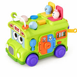 Tableau d'activité sensoriel Montessori, jouet bus d'éveil pour tout-petits miniature 1