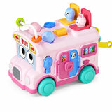 Tableau d'activité sensoriel Montessori, jouet bus d'éveil pour tout-petits miniature 3