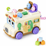 Tableau d'activité sensoriel Montessori, jouet bus d'éveil pour tout-petits miniature 2