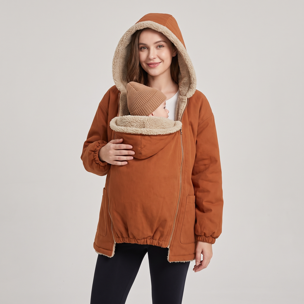 Winter Maternity Babywearing Hoodie Coat – Kangaroo Carrier Jacket