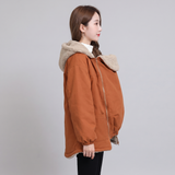 Winter Maternity Babywearing Hoodie Coat – Kangaroo Carrier Jacket thumbnail 4