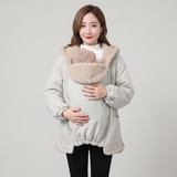 Winter Maternity Babywearing Hoodie Coat – Kangaroo Carrier Jacket thumbnail 5