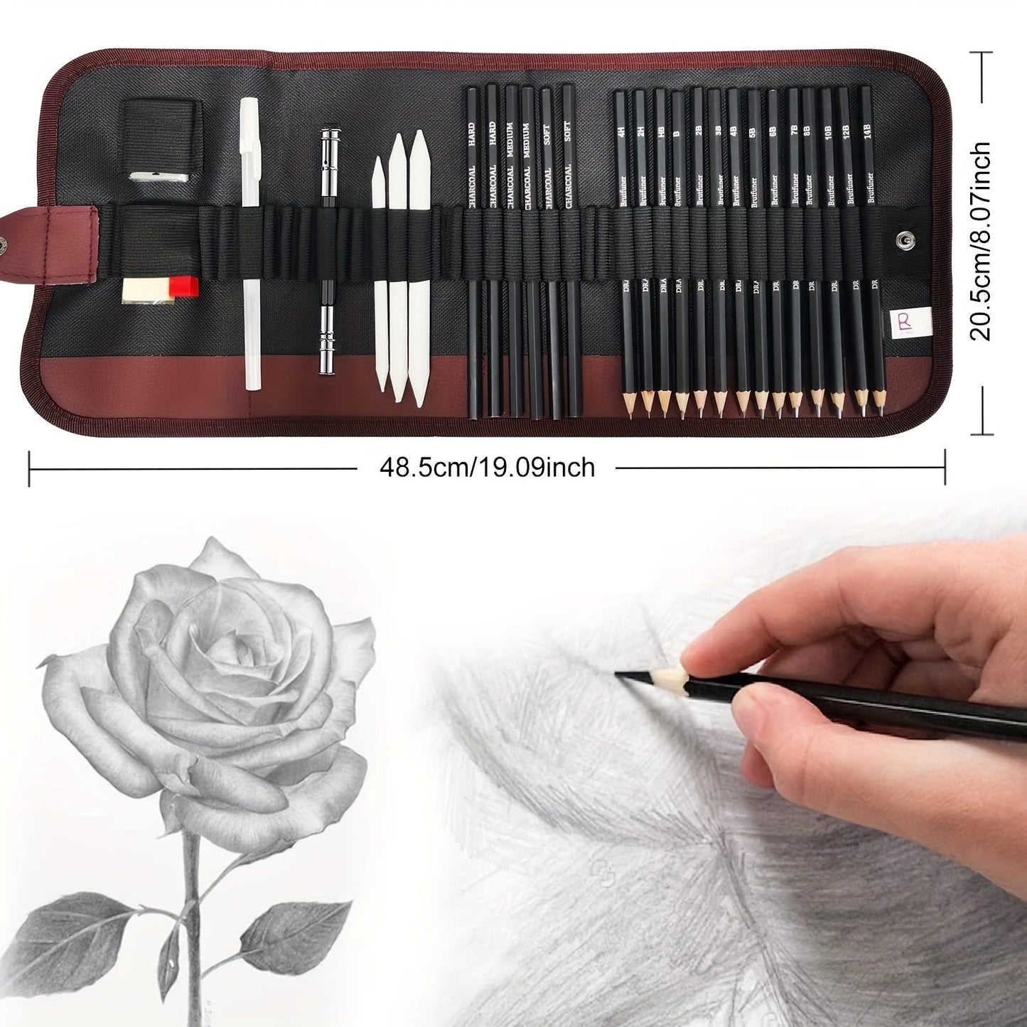 Professional sketch set open