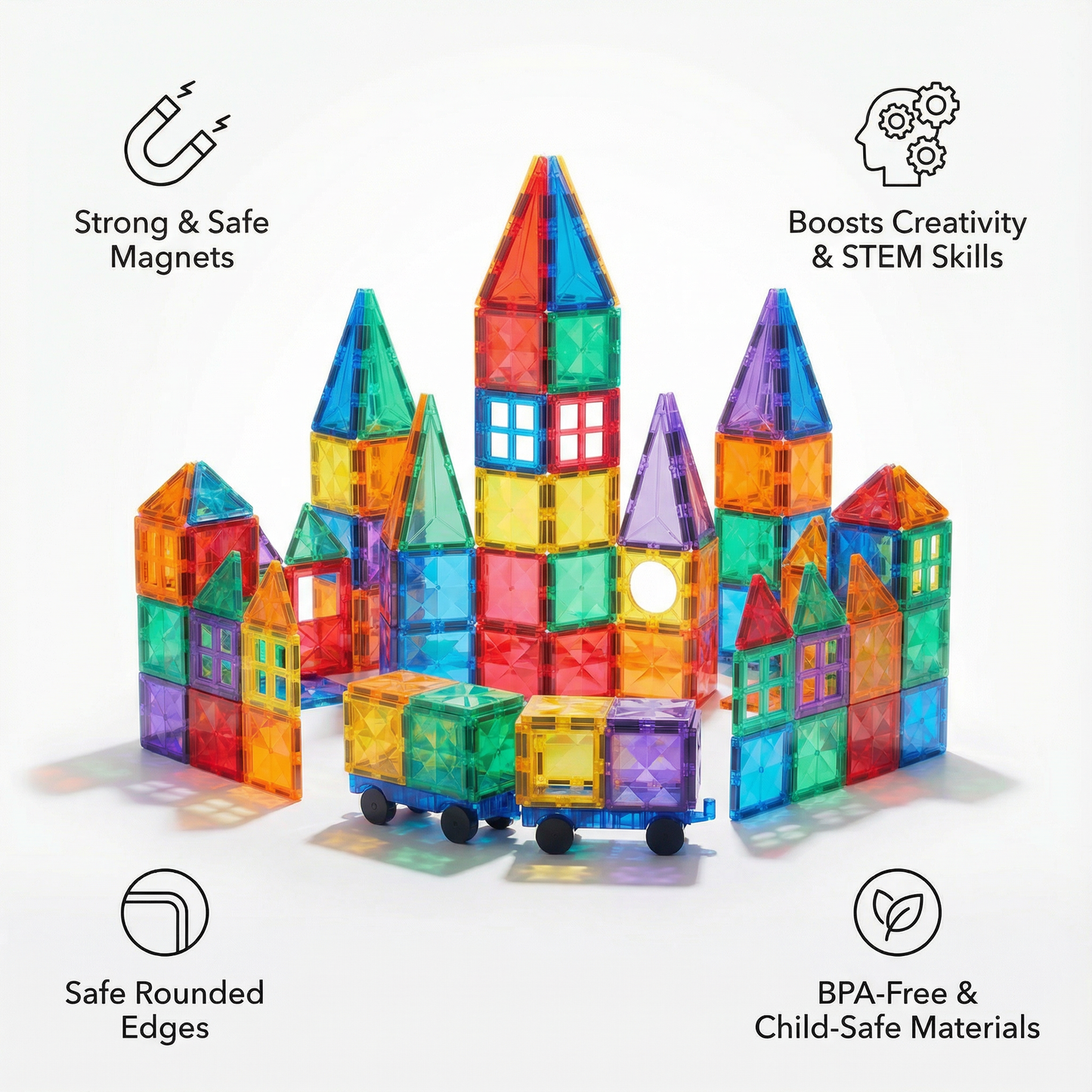 Magnetic building blocks construction set