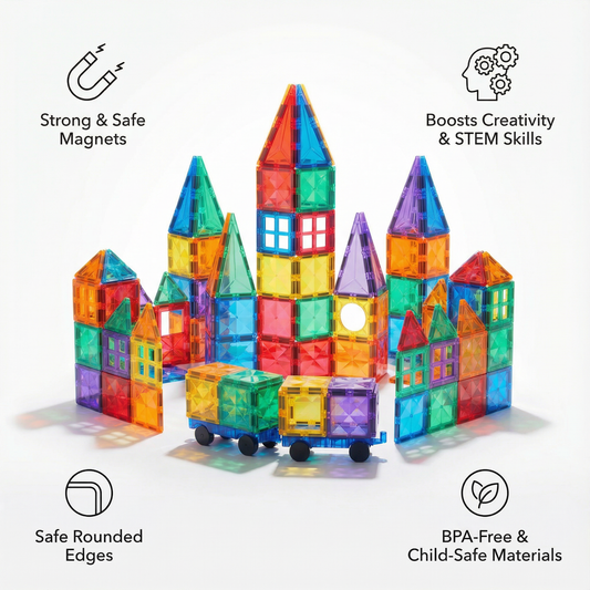Magnetic building blocks construction set