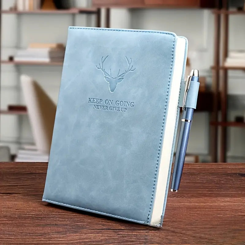 Leather-look notebook light blue