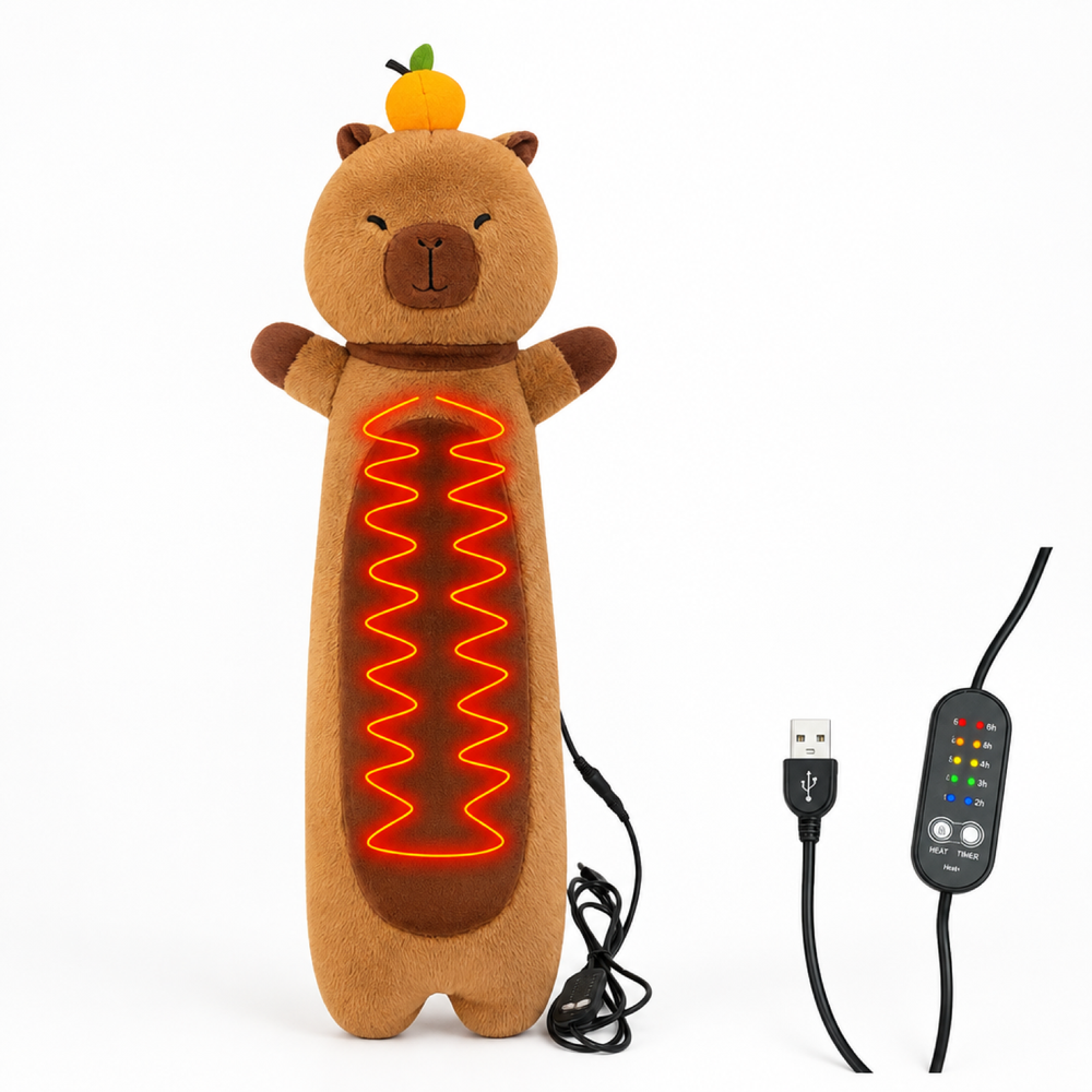 Capybara Plush Heating Pad, Electric Warming Comfort Cushion for Cramps