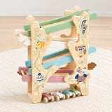 Wooden Car Ramp Race Track with 4 Toy Cars miniature 4