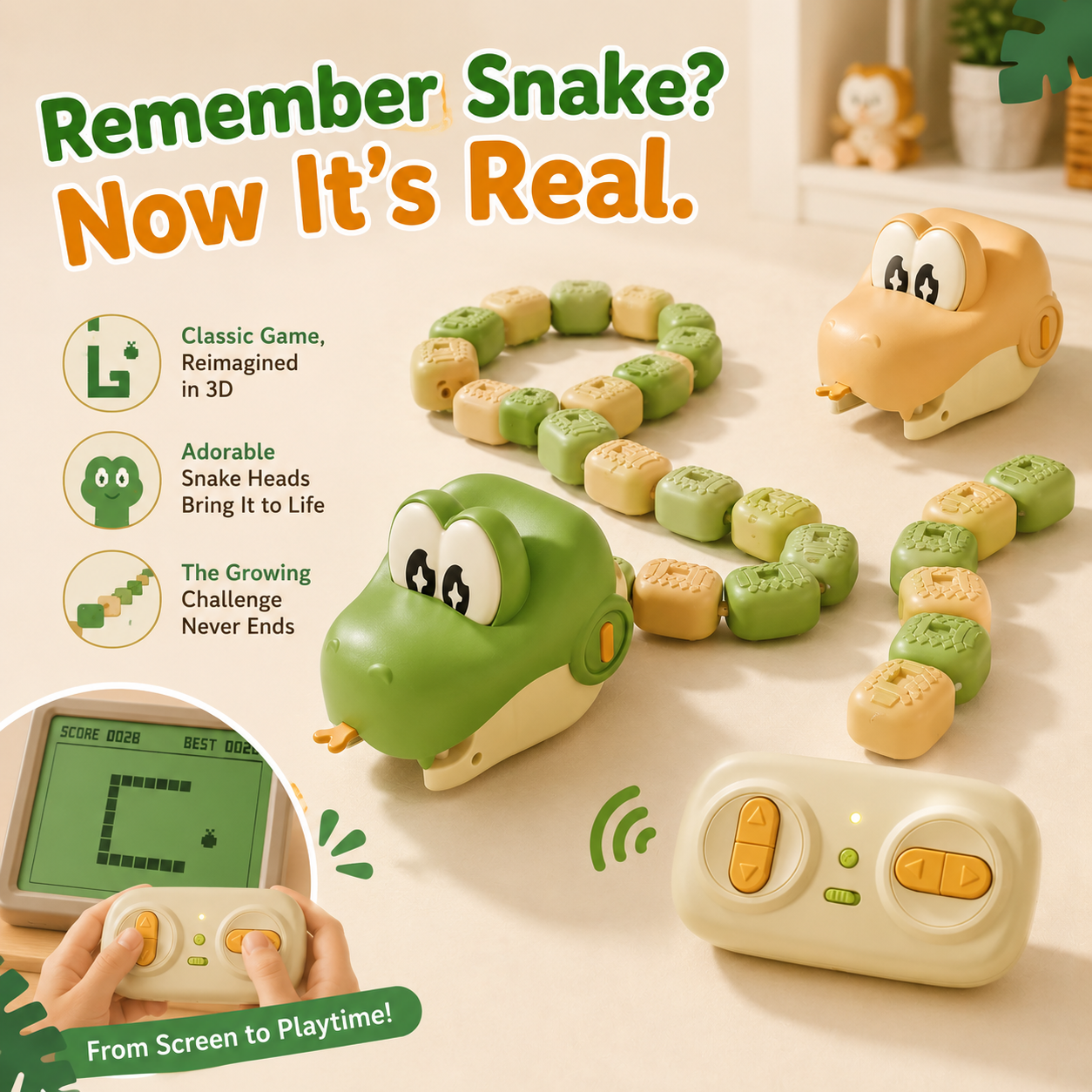 Yellow remote control snake fully grown