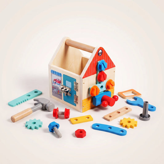 Montessori wooden tool house toy