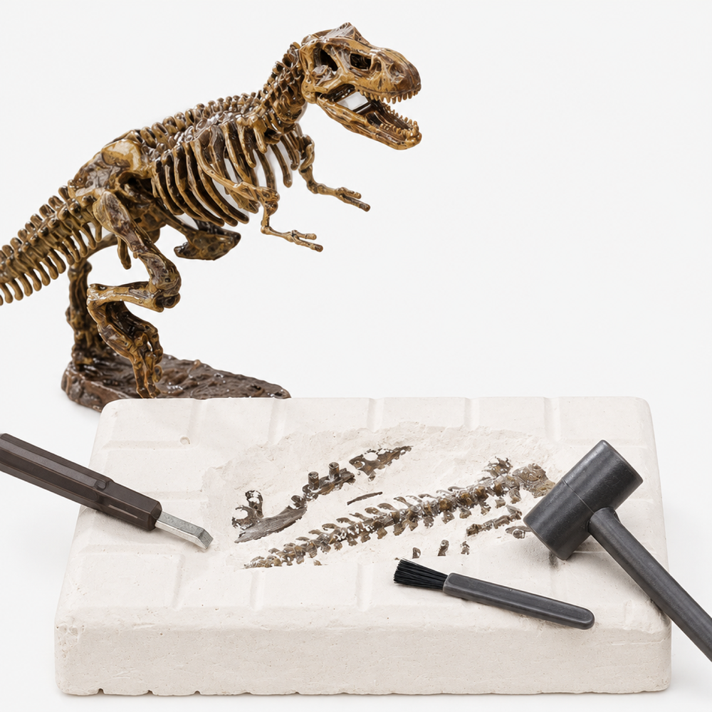 Dinosaur Fossil Excavation Dig Kit, STEM Science Toy for Kids