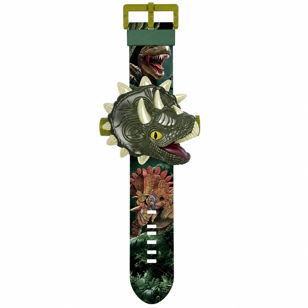 Dinosaur Flip-Top Projection Watch, 24 Patterns