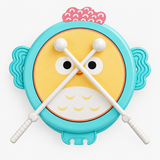 Kids Wooden Animal Print Drum with Sticks thumbnail 4