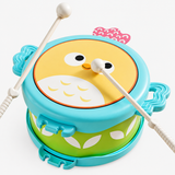 Kids Wooden Animal Print Drum with Sticks thumbnail 1