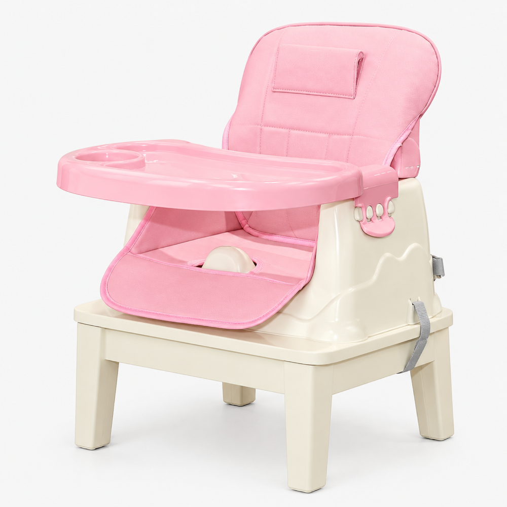 Adjustable Foldable Baby Booster Dining Chair with Tray