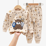 Ensemble de pyjama en coton à manches longues pour enfants, imprimé dessin animé, unisexe automne miniature 3