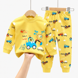 Ensemble de pyjama en coton à manches longues pour enfants, imprimé dessin animé, unisexe automne miniature 5