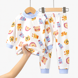 Ensemble de pyjama en coton à manches longues pour enfants, imprimé dessin animé, unisexe automne miniature 6