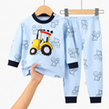 Ensemble de pyjama en coton à manches longues pour enfants, imprimé dessin animé, unisexe automne