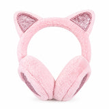 Cat Ear Glitter Plush Earmuffs, Winter Ski Ear Warmers for Women & Girls thumbnail 1