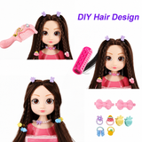 Princess Hair Styling Doll Head Toy Kit - 19 Piece Play Set thumbnail 4