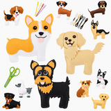 Kit per cucito creativo con animali in feltro per bambini, set fai-da-te per principianti miniatura 2