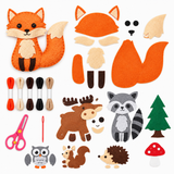 Kit per cucito creativo con animali in feltro per bambini, set fai-da-te per principianti miniatura 6
