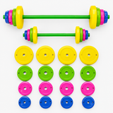 Speelgoed fitnessset met halter en gewichten voor kinderen miniatuur 4
