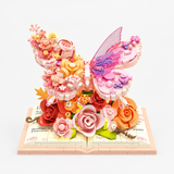 3D Flower Book Building Block Set with Butterfly and Light miniature 1