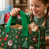 Wiederverwendbare Weihnachtsgeschenktüten mit Henkeln – verschiedene festliche Designs Miniaturansicht 3