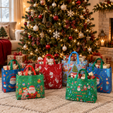 Wiederverwendbare Weihnachtsgeschenktüten mit Henkeln – verschiedene festliche Designs Miniaturansicht 4