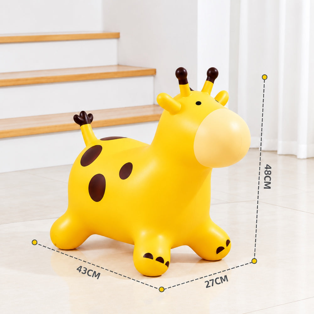 Inflatable Bouncy Giraffe Hopper, PVC Ride-On Toy for Toddlers