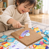Puzzle de martelage en bois – Jouet éducatif pour enfoncer des chevilles miniature 5