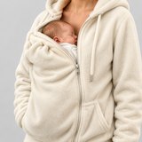 Sweat à capuche porte-bébé kangourou - Haut de portage zippé en polaire miniature 5