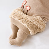 Kids Thermal Fleece-Lined Leggings, Thick Striped Winter Tights thumbnail 5
