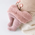 Kids Thermal Fleece-Lined Leggings, Thick Striped Winter Tights
