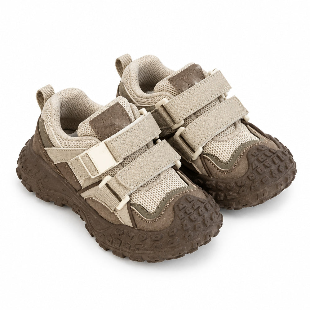 Kids Chunky Velcro Trainers, Warm Winter Street-Style Sneakers