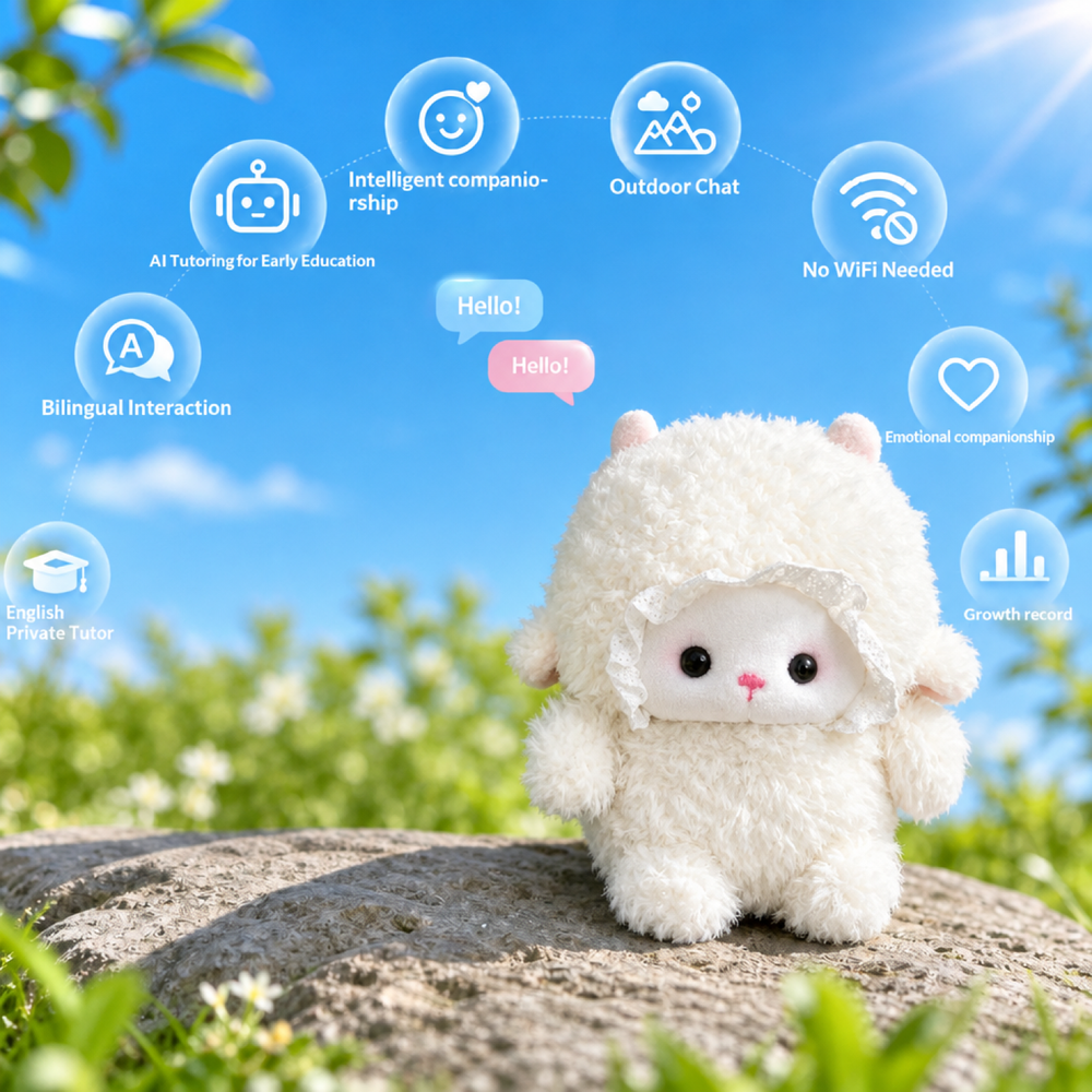 AI Smart Voice Interactive Lamb Plush Toy, Talking Companion